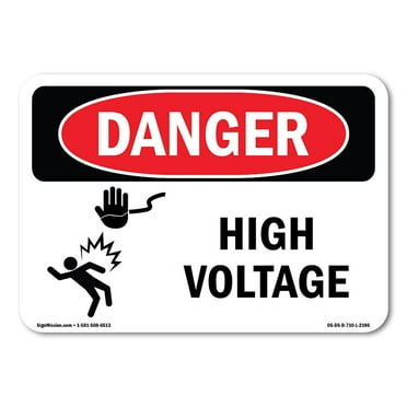 OSHA Danger Sign - High Voltage | Plastic Sign | Protect Your Business, Construction Site, Warehouse & Shop Area |  Made in The USA