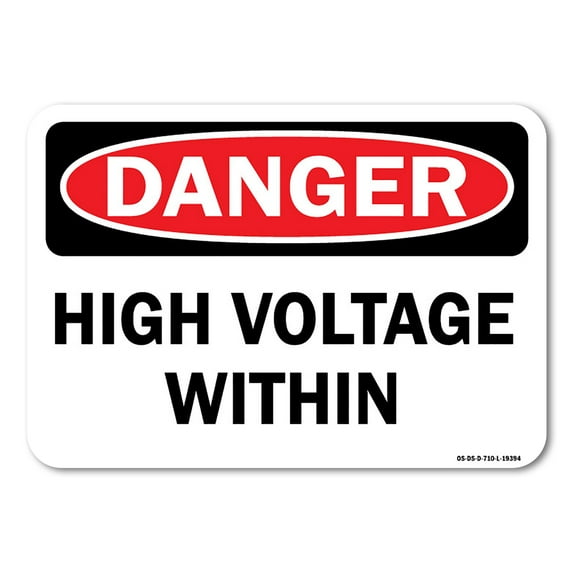 OSHA Danger Sign - High Voltage With-In | Plastic Sign | Protect Your Business, Work Site, Warehouse & Shop Area | Made in the USA