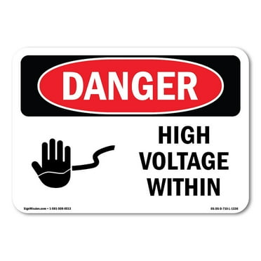 OSHA Danger Sign - High Voltage Within | Decal | Protect Your Business, Construction Site, Warehouse & Shop Area |  Made in The USA