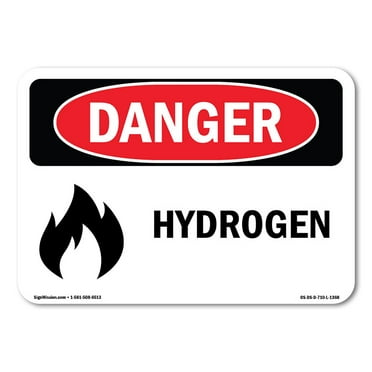 OSHA Danger Sign - Hydrogen | Decal | Protect Your Business, Construction Site, Warehouse & Shop Area |  Made in The USA