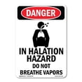 thumbnail image 1 of OSHA Danger Sign -  Inhalation Hazard Do | Decal | Protect Your Business, Construction Site, Warehouse & Shop Area |  Made in The USA, 1 of 5