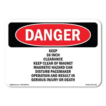 OSHA Danger Sign - Keep 36 Inch Clearance | Decal | Protect Your Business, Construction Site, Warehouse & Shop Area |  Made in The USA