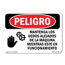 OSHA Danger Sign - Keep Fingers Clear Of Machine Motion Spanish | Plastic Sign | Protect Your Business, Construction Site, Shop Area |  Made in The USA