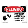 thumbnail image 1 of OSHA Danger Sign - Keep Hands And Fingers Away Spanish | Plastic Sign | Protect Your Business, Construction Site, Warehouse & Shop Area |  Made in The USA, 1 of 5