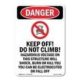 thumbnail image 1 of OSHA Danger Sign -  Keep Off! Do Not Climb! | Decal | Protect Your Business, Construction Site, Warehouse & Shop Area |  Made in The USA, 1 of 5
