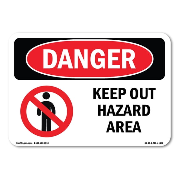 OSHA Danger Sign - Keep Out Hazard Area | Decal | Protect Your Business, Construction Site, Warehouse & Shop Area | Made in The USA