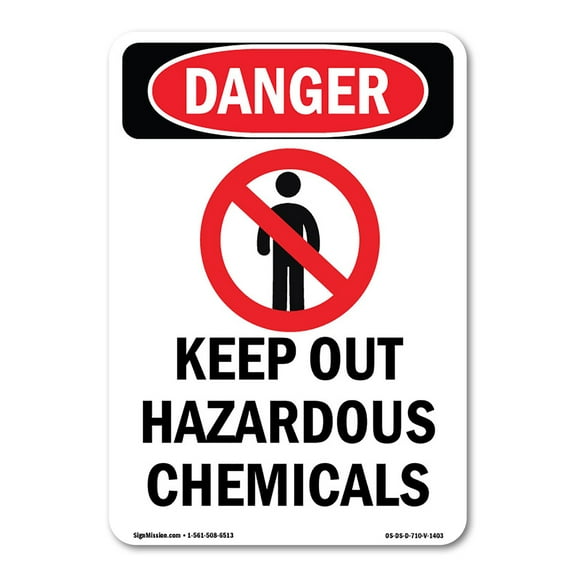 OSHA Danger Sign -  Keep Out Hazardous Chemicals | Decal | Protect Your Business, Construction Site, Warehouse & Shop Area |  Made in The USA