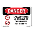 thumbnail image 1 of OSHA Danger Sign - LP Gas Storage No Smoking Open Flames 50 Ft | Plastic Sign | Protect Your Business, Construction Site, Shop Area |  Made in The USA, 1 of 5