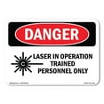 thumbnail image 1 of OSHA Danger Sign - Laser In Operation Trained Personnel Only | Decal | Protect Your Business, Construction Site, Shop Area |  Made in The USA, 1 of 5