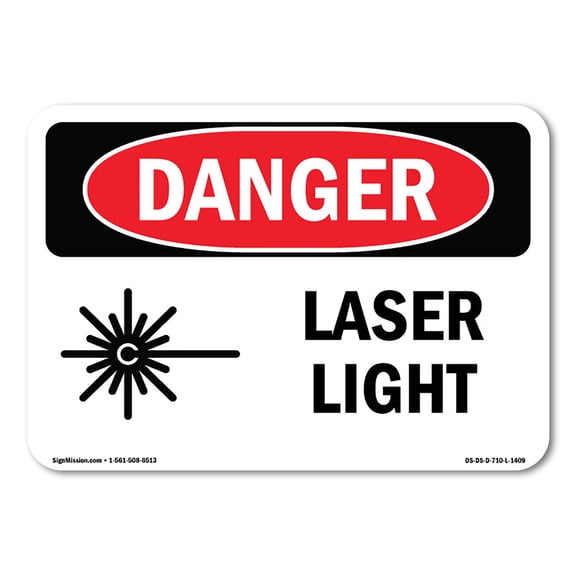 OSHA Danger Sign - Laser Light | Plastic Sign | Protect Your Business, Construction Site, Warehouse & Shop Area |  Made in The USA