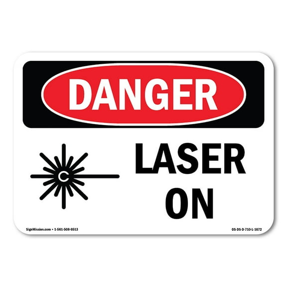 OSHA Danger Sign - Laser On | Plastic Sign | Protect Your Business, Construction Site, Warehouse & Shop Area |  Made in The USA