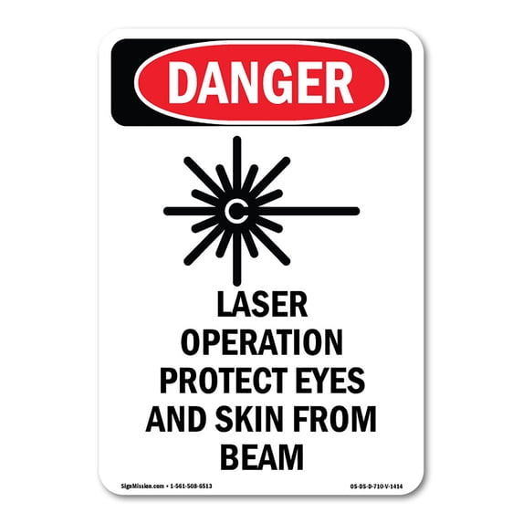 OSHA Danger Sign - Laser Operation Protect | Decal | Protect Your Business, Construction Site, Warehouse & Shop Area | Made in The USA