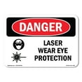 thumbnail image 1 of OSHA Danger Sign - Laser Wear Eye Protection | Decal | Protect Your Business, Construction Site, Warehouse & Shop Area |  Made in The USA, 1 of 5