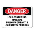 thumbnail image 1 of OSHA Danger Sign - Lead Containing Material Safety Program | Plastic Sign | Protect Your Business, Construction Site, Shop Area |  Made in The USA, 1 of 5