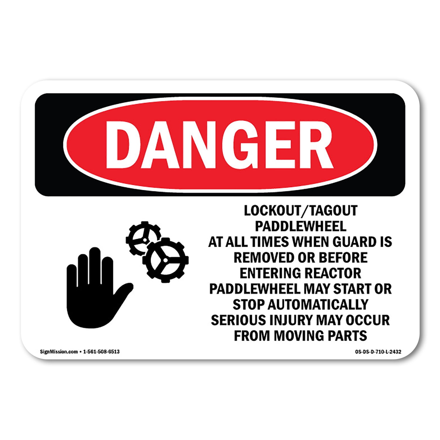 OSHA Danger Sign - Lockout Tagout Paddlewheel At | Decal | Protect Your ...