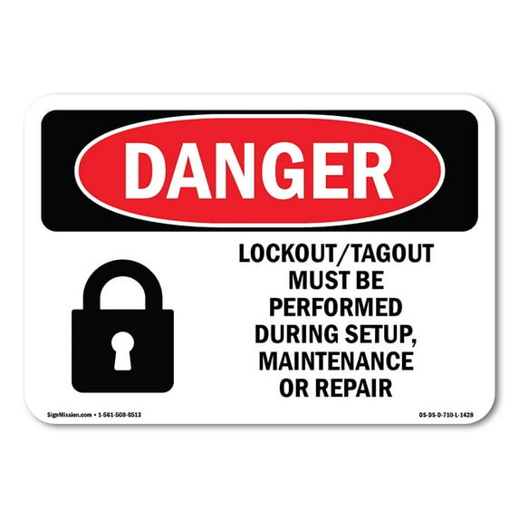 OSHA Danger Sign - Lockout Tagout Setup Maintenance Repair | Plastic Sign | Protect Your Business, Construction Site, Shop Area |  Made in The USA