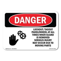 OSHA Danger Sign - LockoutTagout Paddlewheel At | Decal | Protect Your Business, Construction Site, Warehouse & Shop Area |  Made in The USA