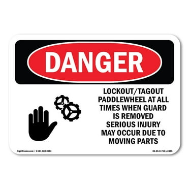 OSHA Danger Sign - LockoutTagout Paddlewheel At | Decal | Protect Your Business, Construction Site, Warehouse & Shop Area |  Made in The USA