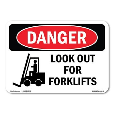 OSHA Danger Sign - Look Out For Forklifts | Plastic Sign | Protect Your Business, Construction Site, Warehouse & Shop Area |  Made in The USA