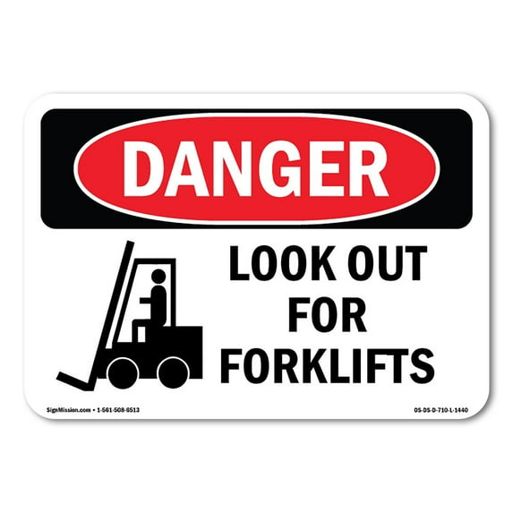 OSHA Danger Sign - Look Out For Forklifts | Plastic Sign | Protect Your Business, Construction Site, Warehouse & Shop Area | Made in The USA