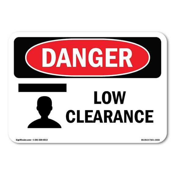OSHA Danger Sign - Low Clearance | Decal | Protect Your Business, Construction Site, Warehouse & Shop Area | Made in The USA