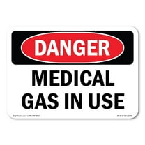 OSHA Danger Sign - Medical Gas In Use | Decal | Protect Your Business, Construction Site, Warehouse & Shop Area |  Made in The USA