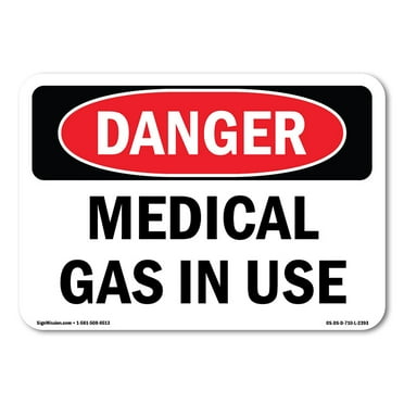 OSHA Danger Sign - Medical Gas In Use | Decal | Protect Your Business, Construction Site, Warehouse & Shop Area |  Made in The USA