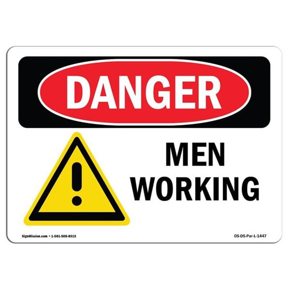 OSHA Danger Sign - Men Working