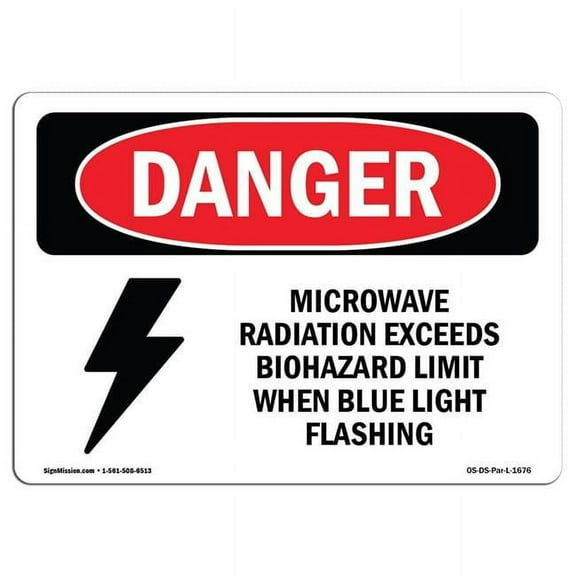 OSHA Danger Sign - Microwave Radiation Blue Light Flashing