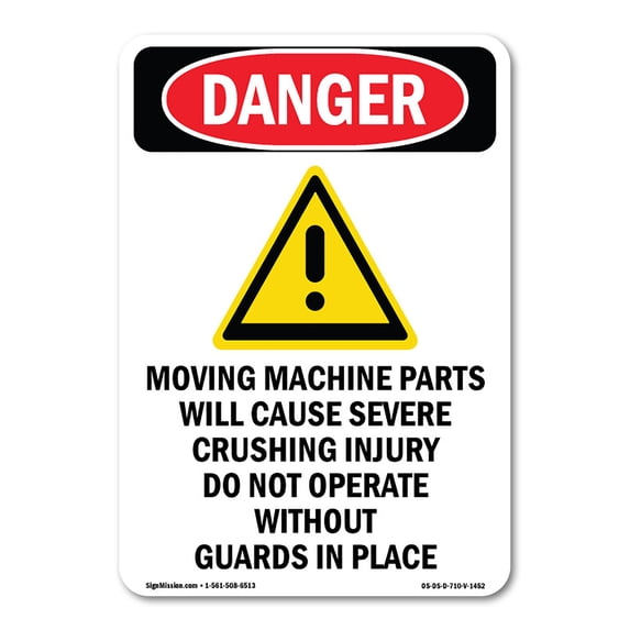 OSHA Danger Sign - Moving Machine Parts | Decal | Protect Your Business, Construction Site, Warehouse & Shop Area | Made in The USA