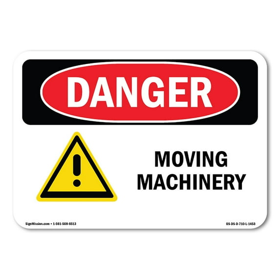 OSHA Danger Sign - Moving Machinery | Plastic Sign | Protect Your Business, Construction Site, Warehouse & Shop Area | Made in The USA