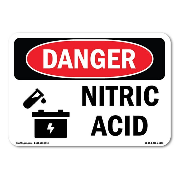 OSHA Danger Sign - Nitric Acid | Decal | Protect Your Business, Construction Site, Warehouse & Shop Area | Made in The USA