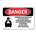 thumbnail image 1 of OSHA Danger Sign - Nitrogen Gas Can Cause Injury | Decal | Protect Your Business, Construction Site, Warehouse & Shop Area |  Made in The USA, 1 of 5