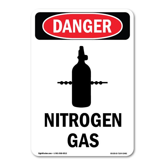 OSHA Danger Sign - Nitrogen Gas | Decal | Protect Your Business, Construction Site, Warehouse & Shop Area | Made in The USA