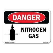 OSHA Danger Sign - Nitrogen Gas | Plastic Sign | Protect Your Business, Construction Site, Warehouse & Shop Area | Made in The USA