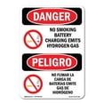 thumbnail image 1 of OSHA Danger Sign - No Smoking Battery Charging Area Bilingual | Plastic Sign | Protect Your Business, Construction Site, Shop Area |  Made in The USA, 1 of 5