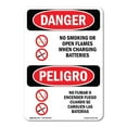 thumbnail image 1 of OSHA Danger Sign - No Smoking Charging Batteries Bilingual | Plastic Sign | Protect Your Business, Construction Site, Shop Area |  Made in The USA, 1 of 5