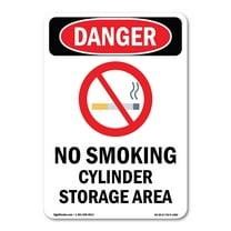 OSHA Danger Sign - No Smoking Cylinder | Plastic Sign | Protect Your Business, Construction Site, Warehouse & Shop Area | Made in The USA