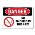 thumbnail image 1 of OSHA Danger Sign - No Smoking In This Area | Plastic Sign | Protect Your Business, Construction Site, Warehouse & Shop Area |  Made in The USA, 1 of 5