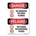 thumbnail image 1 of OSHA Danger Sign - No Smoking No Open Flames Bilingual | Decal | Protect Your Business, Construction Site, Warehouse & Shop Area |  Made in The USA, 1 of 5