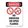 thumbnail image 1 of OSHA Danger Sign -  No Smoking Or Open Flames | Decal | Protect Your Business, Construction Site, Warehouse & Shop Area |  Made in The USA, 1 of 5