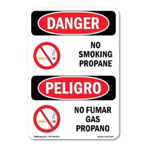 OSHA Danger Sign - No Smoking Propane Bilingual | Plastic Sign | Protect Your Business, Construction Site, Warehouse & Shop Area |  Made in The USA