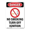 thumbnail image 1 of OSHA Danger Sign -  No Smoking Turn Off Ignition | Decal | Protect Your Business, Construction Site, Warehouse & Shop Area |  Made in The USA, 1 of 5