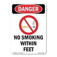 thumbnail image 1 of OSHA Danger Sign -  No Smoking Within ____ Feet | Decal | Protect Your Business, Construction Site, Warehouse & Shop Area |  Made in The USA, 1 of 5