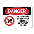 thumbnail image 1 of OSHA Danger Sign - No Swimming Pool Closed Chemicals In Use | Plastic Sign | Protect Your Business, Construction Site, Shop Area |  Made in The USA, 1 of 5