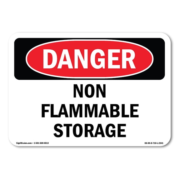 OSHA Danger Sign - Non Flammable Storage | Plastic Sign | Protect Your Business, Construction Site, Warehouse & Shop Area | Made in The USA