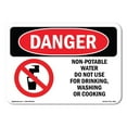 thumbnail image 1 of OSHA Danger Sign - Non-Potable Water Do Not Use For Drinking | Decal | Protect Your Business, Construction Site, Shop Area |  Made in The USA, 1 of 5
