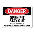 thumbnail image 1 of OSHA Danger Sign - Open Pit Stay Out Blasting Area | Plastic Sign | Protect Your Business, Construction Site, Warehouse & Shop Area |  Made in The USA, 1 of 5