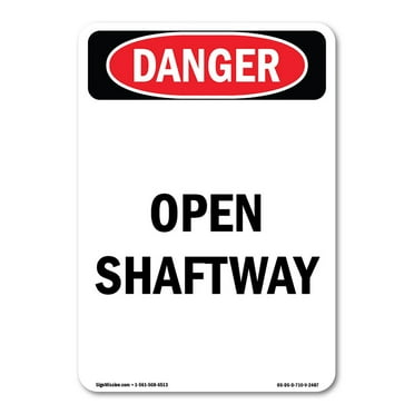 OSHA Danger Sign -  Open Shaftway | Plastic Sign | Protect Your Business, Construction Site, Warehouse & Shop Area |  Made in The USA
