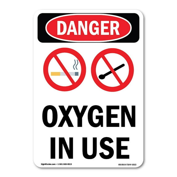 OSHA Danger Sign - Oxygen In Use | Decal | Protect Your Business, Construction Site, Warehouse & Shop Area | Made in The USA